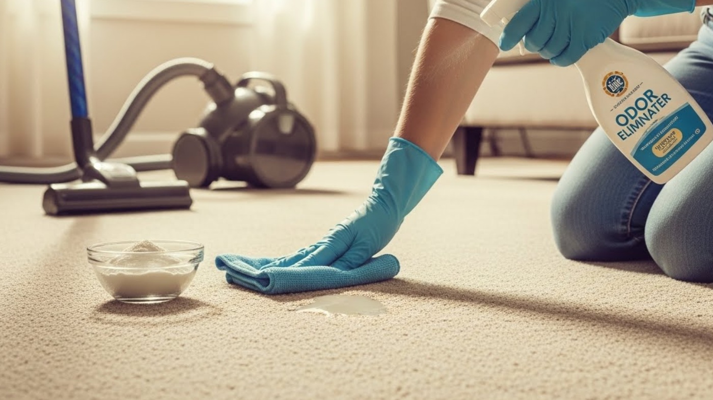 how to get rid of spoiled milk smell in carpet