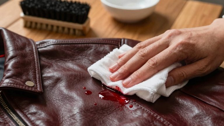 clean dried blood from leather