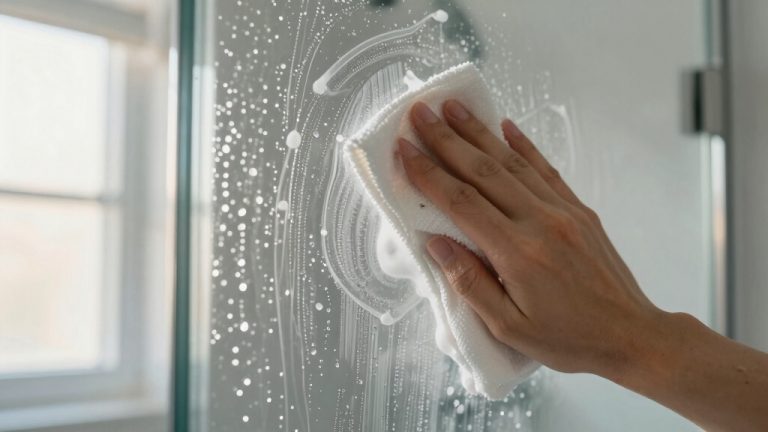 remove soap scum from glass