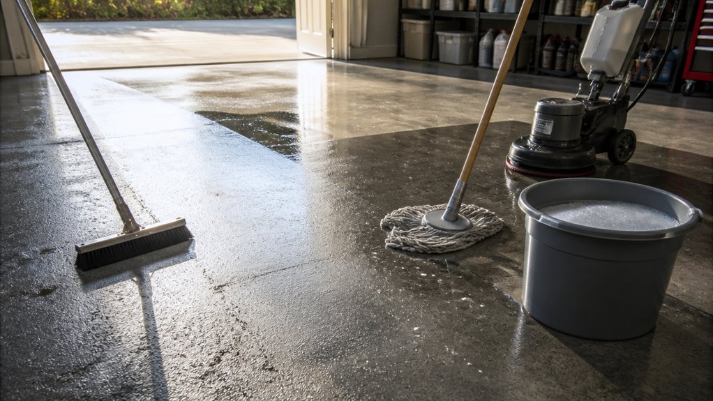 deep clean concrete floor surfaces