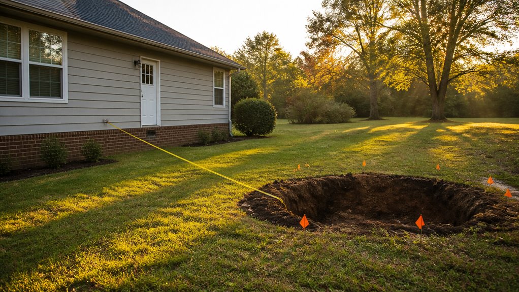 septic tank distance from house