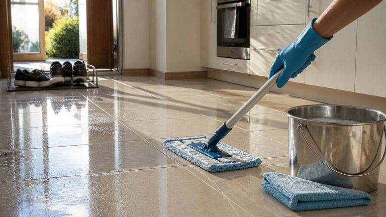 mop thoroughly with warm water