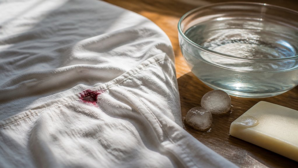 remove fresh stains with cold