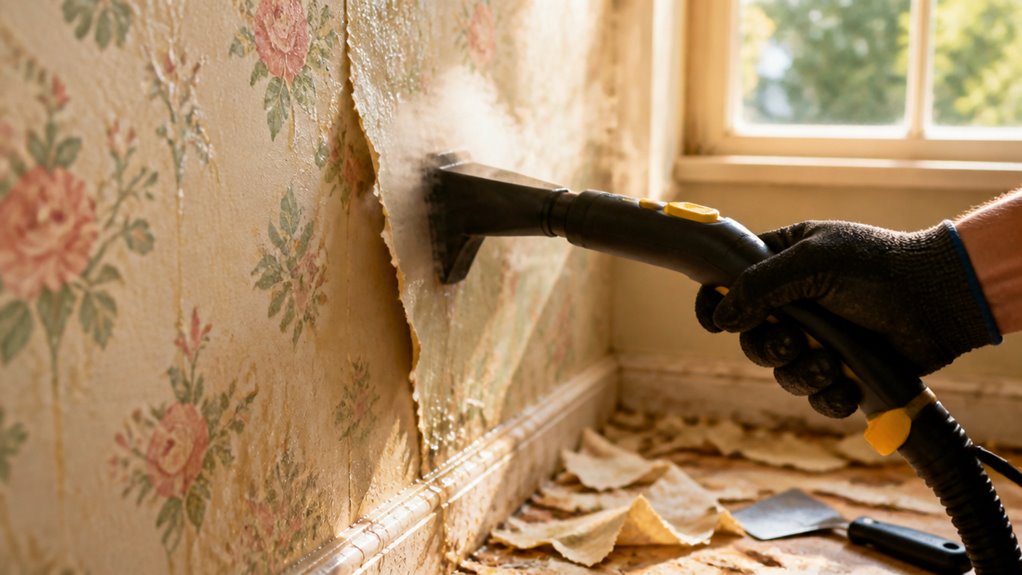 use steamer to strip wallpaper