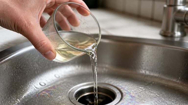pour vinegar down sink